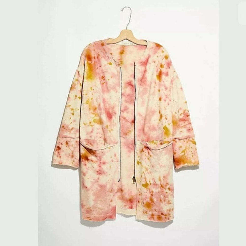 Free People X Maria Bouvier Tie Dye Laurel Sweatshirt Jacket OS